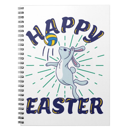 Paasvolleyball Bunny Jump Serve Notitieboek (Voorkant)