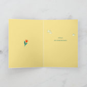 Paasvrouw en bloemen feestdagen kaart (Binnen)