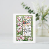  paasvrouw en cyclamen feestdagenkaart (Staand voorkant)