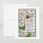  paasvrouw en cyclamen feestdagenkaart (Voorkant / Achterkant)