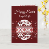 Paasvrouw Oekraïense etnische borduurkaart Kaart (Gele Bloem)