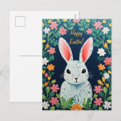 Paasweide Magic Bunny, bloemen & vrolijke kleuren Feestdagenkaart (Voorkant / Achterkant)