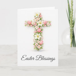 Paaswensen Bloemkruis Christelijk Pasen Kaart