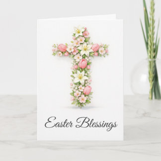 Paaswensen Bloemkruis Christelijk Pasen Kaart