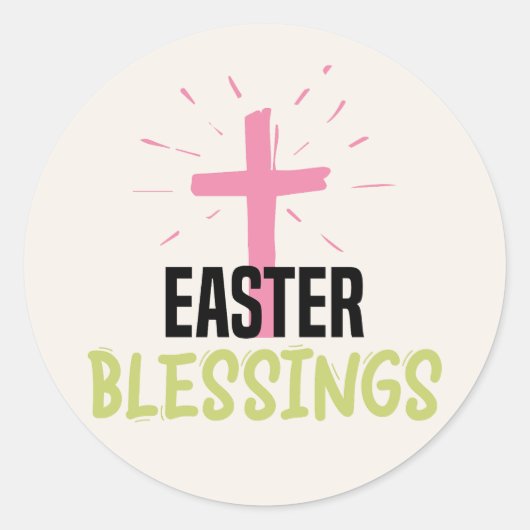 Paaswensen Christelijk Kruis Ronde Sticker (Voorkant)