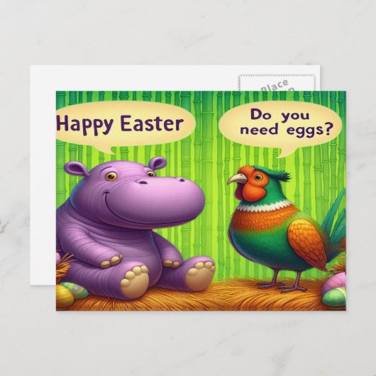 Paaswensen: Feasant's Egg-aanbieding Feestdagenkaart (Voorkant / Achterkant)