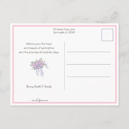  paaswensen met Lamb & Bunnies Briefkaart (Achterkant)