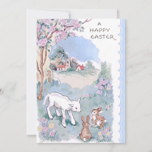 paaswensen met Lamb & Bunnies Feestdagenkaart (Voorkant)