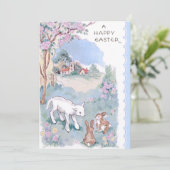  paaswensen met Lamb & Bunnies Feestdagenkaart (Staand voorkant)