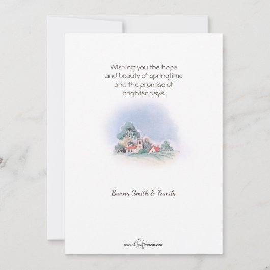  paaswensen met Lamb & Bunnies Feestdagenkaart (Achterkant)