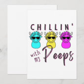 PaasWenskaart Peep Koeien Paastijd Koeien Peeps Feestdagenkaart (Voorkant / Achterkant)