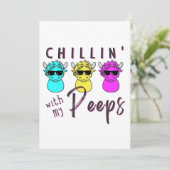 PaasWenskaart Peep Koeien Paastijd Koeien Peeps Feestdagenkaart (Staand voorkant)