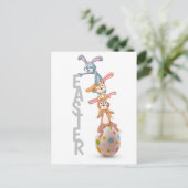 Paaswet voor bunny Rabbit Egg Balancing | FEESTDAG Briefkaart (Staand voorkant)