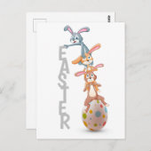 Paaswet voor bunny Rabbit Egg Balancing | FEESTDAG Briefkaart (Voorkant / Achterkant)