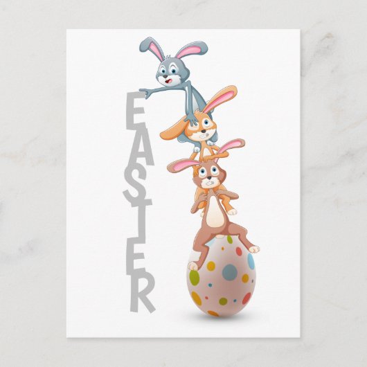 Paaswet voor bunny Rabbit Egg Balancing | FEESTDAG Briefkaart (Voorkant)