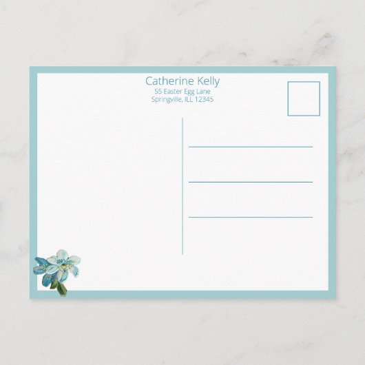 paaswijn met doven en bloemen briefkaart (Achterkant)