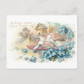  paaswijn met doven en bloemen briefkaart (Voorkant)