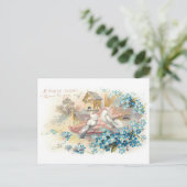  paaswijn met doven en bloemen briefkaart (Staand voorkant)