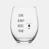 Paaswijnglas, sommige konijnen hebben wijn nodig wijnglas zonder voet (Voorkant)