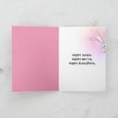 Paaswit konijn in tulpen kaart (Binnen)