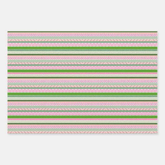 paaswitbundels roze en groen inpakpapier vel (Voorkant 3)