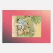 paaswitbundels roze en groen inpakpapier vel (Voorkant)