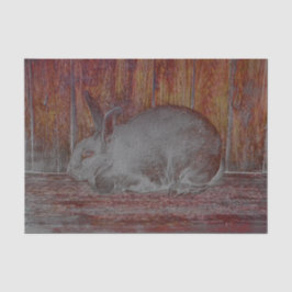 Paaswitbunny Rabbit Brown Wood Grain Art Tissuepapier