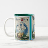 paaswitkonijnen en Baby eikels. ZSSG Tweekleurige Koffiemok (Links)