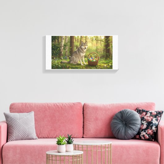 Paaswolf canvas afdruk (Insitu (Woonkamer))