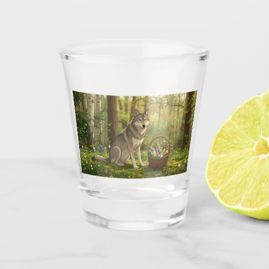 Paaswolf shot glas (Voorkant)