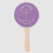 Paaswondag Paarse Kleur Kerkdienst Handwaaier (Voorkant)