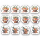 Paaswortelen en bloemen in een mand sticker (Voorkant)