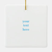 Paaswortelen in de blauwe gingham-vakantieboom keramisch ornament (Achterkant)