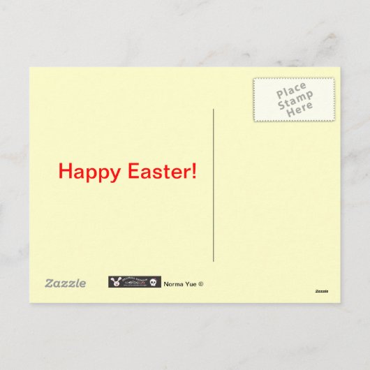 Paaszeemeermin en haar kleine helper feestdagenkaart (Achterkant)