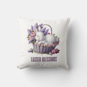 Paaszegen – Bunny & Flower Basket Delight Kussen