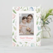 paaszegeningen | Aangepaste foto en naam | Botanis Feestdagenkaart (Staand voorkant)