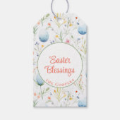 paaszegeningen | Aangepaste naam | Bloemen Cadeaulabel (Voorkant)