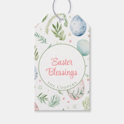 paaszegeningen | Aangepaste naam | Botanisch Cadeaulabel (Voorkant)