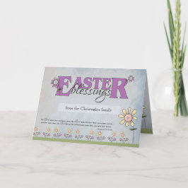 Paaszegeningen bloemen met de Schrift Feestdagen Kaart