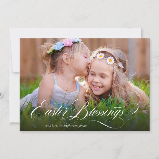 Paaszegeningen Bloemenfoto Feestdagenkaart (Voorkant)