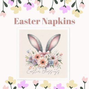 Paaszegeningen Brunch Schattige Konijnenoren Roze Servet