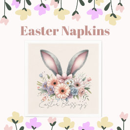 Paaszegeningen Brunch Schattige Konijnenoren Roze Servet