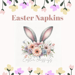 Paaszegeningen Brunch Schattige Konijnenoren Wit Servet