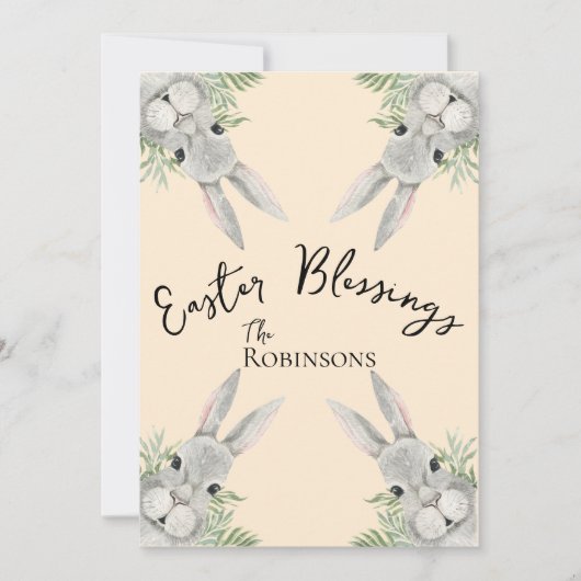 Paaszegeningen Curious Grey Bunny Light Peach (Voorkant)