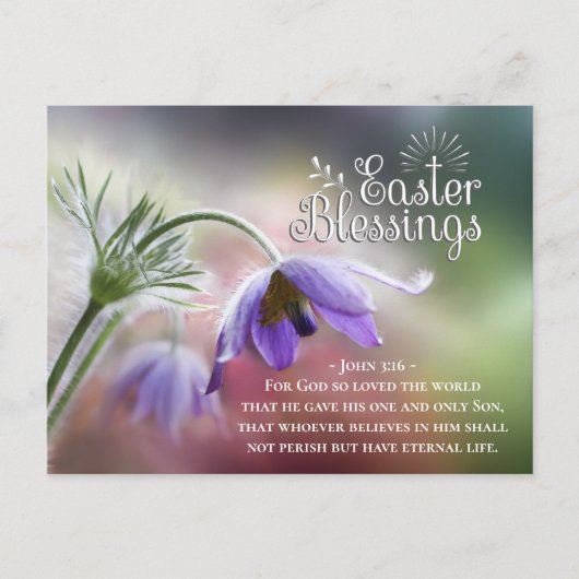 Paaszegeningen God hield zo van de wereld John 3:1 Briefkaart (Voorkant)