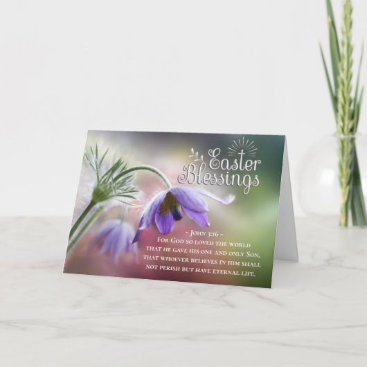 Paaszegeningen God hield zo van de wereld John 3:1 Feestdagen Kaart (Voorkant)