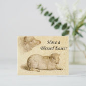 Paaszegeningen Holbein's Resting Lamb Artwork Feestdagenkaart (Staand voorkant)