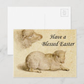 Paaszegeningen Holbein's Resting Lamb Artwork Feestdagenkaart (Voorkant / Achterkant)