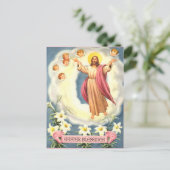 paaszegeningen Jezus en de engelen Feestdagenkaart (Staand voorkant)