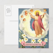 paaszegeningen Jezus en de engelen Feestdagenkaart (Voorkant / Achterkant)